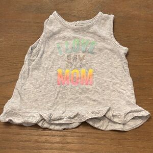 George Gray Tank Top with Colorful 'I Love My Mom' Design